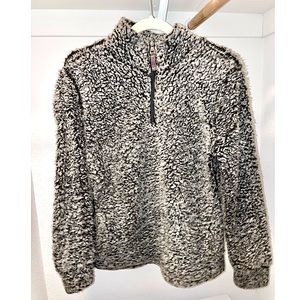 small fluffy teddy quarter zip jacket